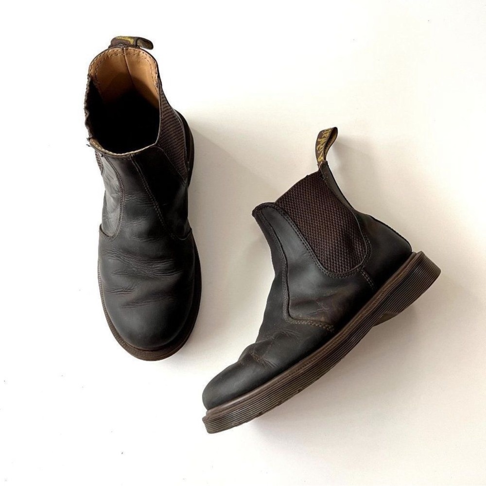 Dr. Martens 2976 Dark Brown Pull On Leather Chelsea Boots 7 Men's 8-8.5 Women's